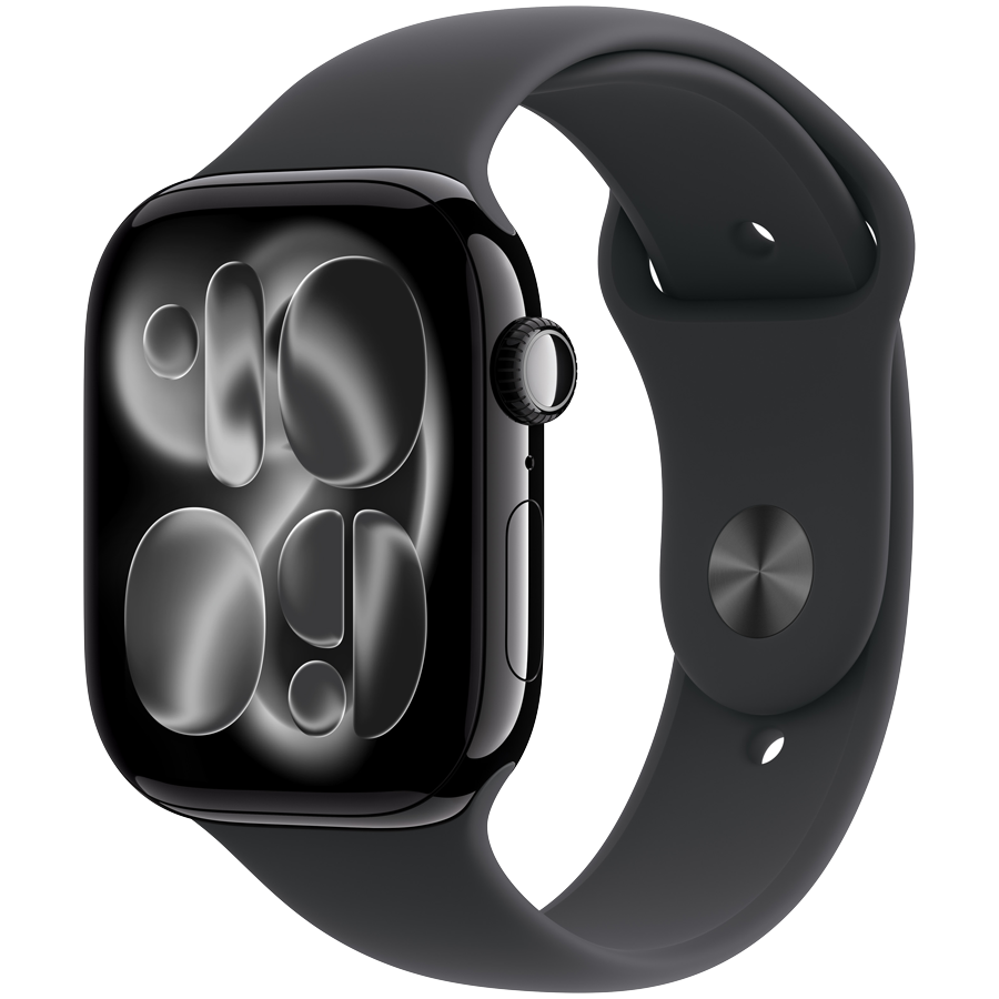 Apple Watch Series 11 GPS 46mm Jet Black Aluminium Case with Black Sport Band - M/L,Model A3333