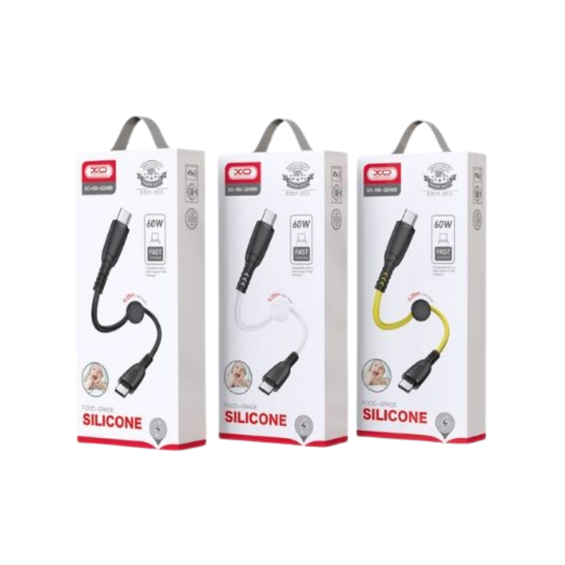 USB kabal XO NB-Q248B USB-C to USB-C 60W 25cm Yellow