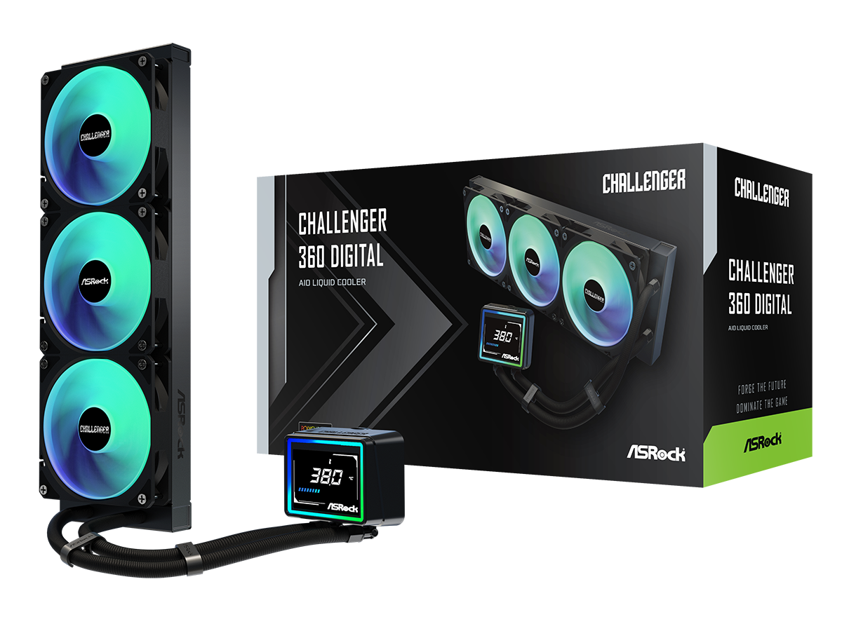 ASROCK 360 A-RGB LCD AIOLiquid Cooler, Challenger3" LCD, 1851, 1700, AM4, AM5