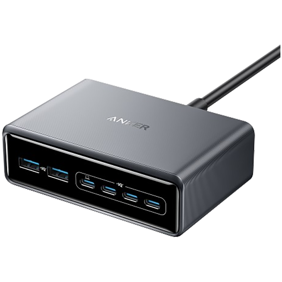 Anker Prime Charger (200W, 6 Ports, GaN) Silver