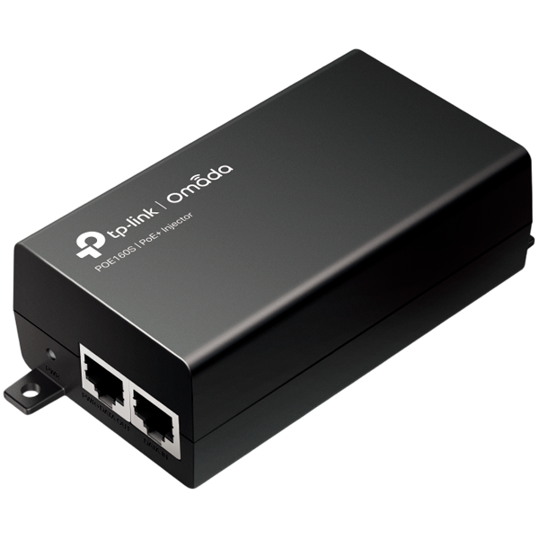 TP-Link POE160S PoE+ Injector Adapter, 1× Gigabit PoE Port, 1× Gigabit Non-PoE Port, 802.3at/af Compliant, Data and Power Carried over The Same Cable Up to 100 Meters, Plastic Case, Pocket Size