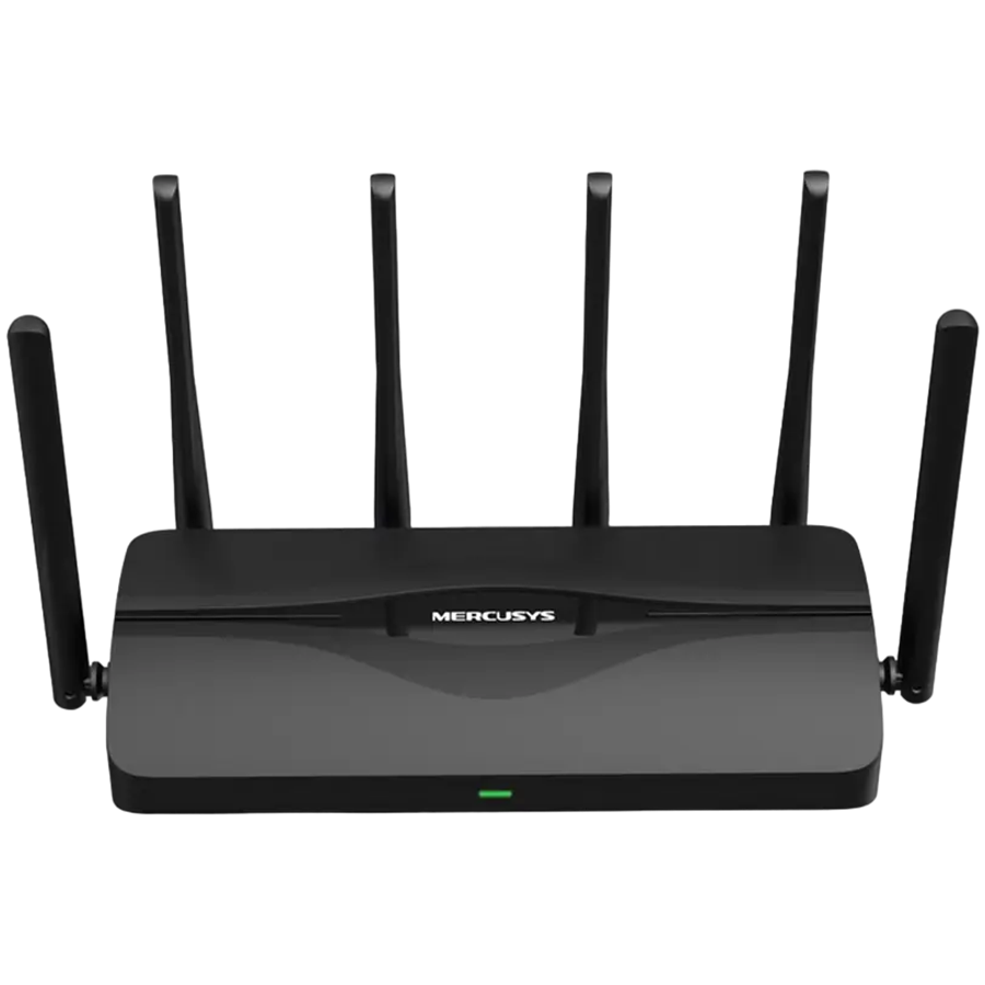 Mercusys MR47BE BE9300 Tri-Band Wi-Fi 7 Router, 574 Mbps at 2.4 GHz + 2880 Mbps at 5 GHz + 5760 Mbps at 6 GHz, 6× External Antennas, 1× 2.5 Gbps WAN port + 3× 2.5 Gbps LAN ports, MLO, 4096-QAM, OFDMA,