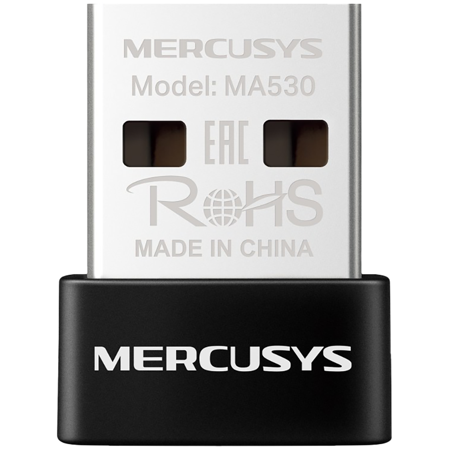 Mercusys MA530 Bluetooth 5.3 Nano USB Adapter, Bluetooth 5.3, Nano-Size, USB 2.0, Supported operating systems include Win 11/10/8.1/7, Work with devices supported the earlier Bluetooth version