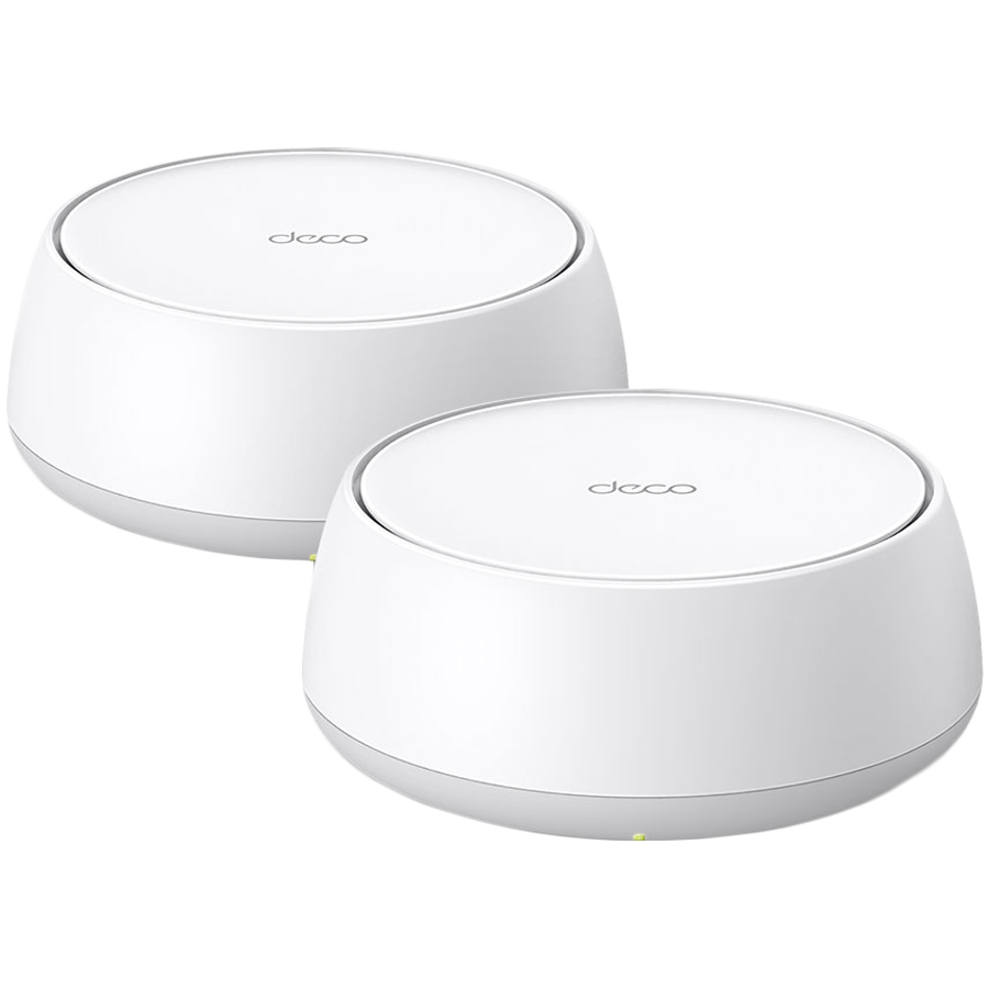 TP-Link Deco BE22(2-PACK) BE3600 Whole Home Mesh Wi-Fi 7 System, 688 Mbps at 2.4 GHz + 2882 Mbps at 5 GHz, Internal Antennas, 2 x 1 Gigabit Ports (WAN/LAN auto-sensing), 160MHz for 5 GHz, 4-Stream, De