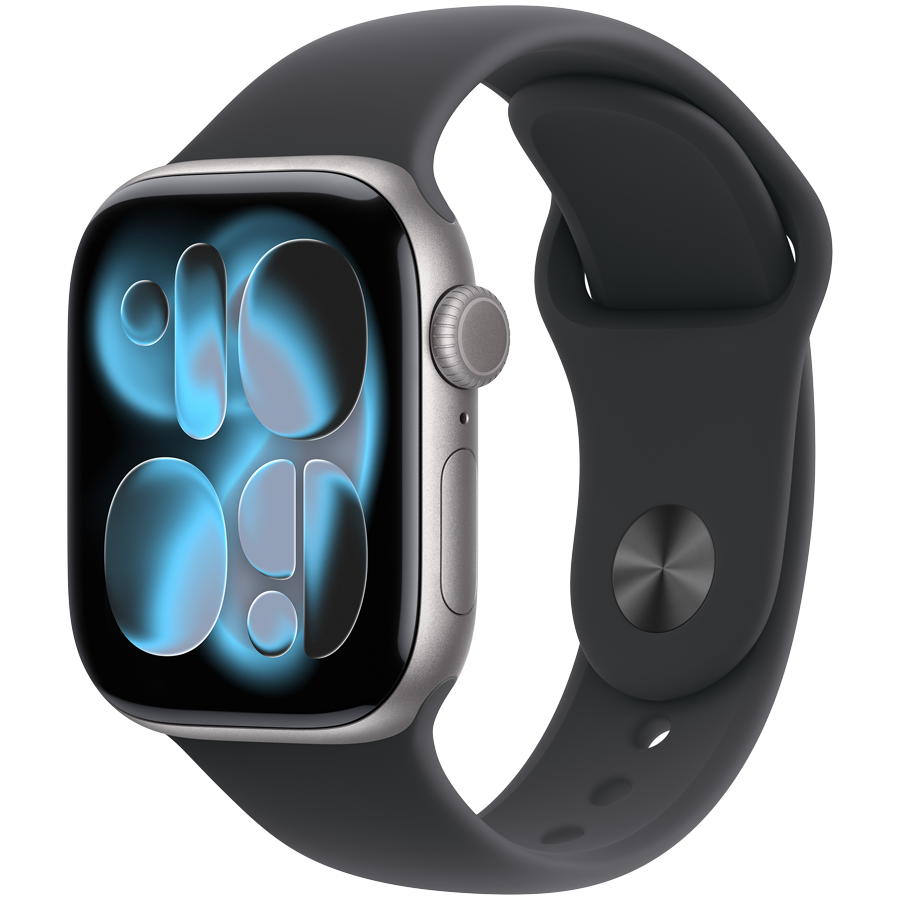 Apple Watch Series 11 GPS 42mm Space Grey Aluminium Case with Black Sport Band - M/L,Model A3331