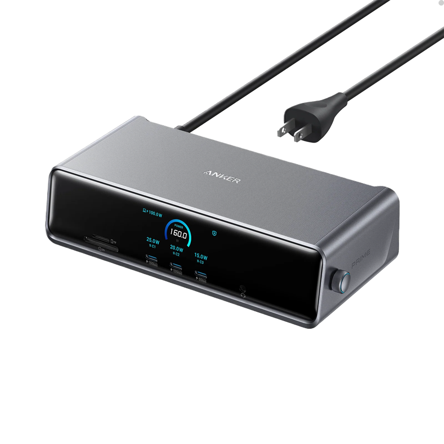 Anker Prime Docking Station (14-in-1, Triple Display, DisplayLink) Gray