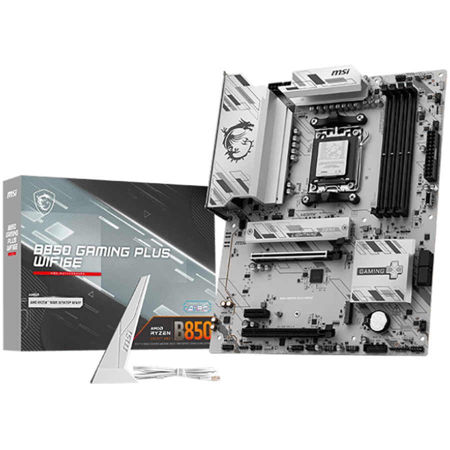 MSI B850 GAMING PLUS WIFI6E Motherboard, ATX - Supports AMD Ryzen 9000/8000 / 7000 Processors, AM5 - DDR5 Memory Boost 8200+ MT/s (OC), PCIe 4.0 x16, M.2 Gen5, Wi-Fi 6E, 2.5G LAN