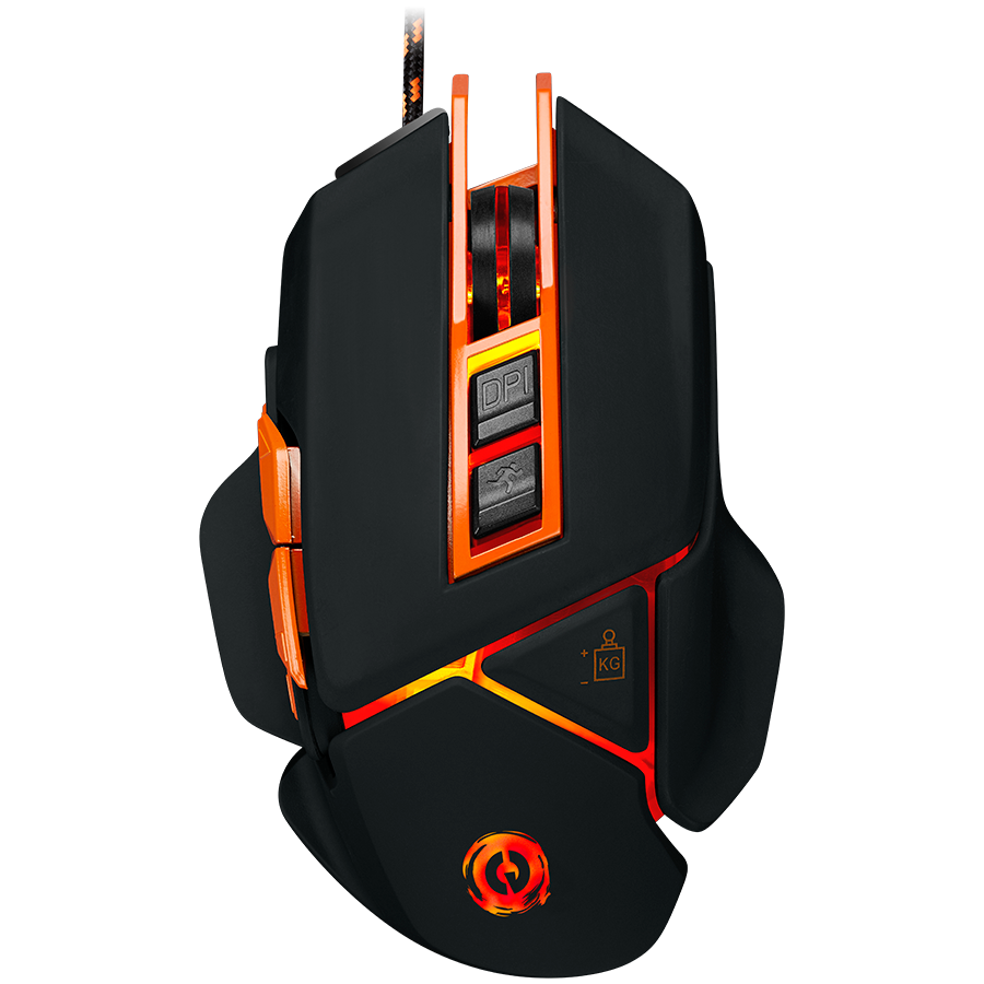CANYON Optical gaming mouse, adjustable DPI setting 800/1000/1200/1600/2400/3200/4800/6400, LED backlight, moveable weight slot and retractable top cover for comfortable usage