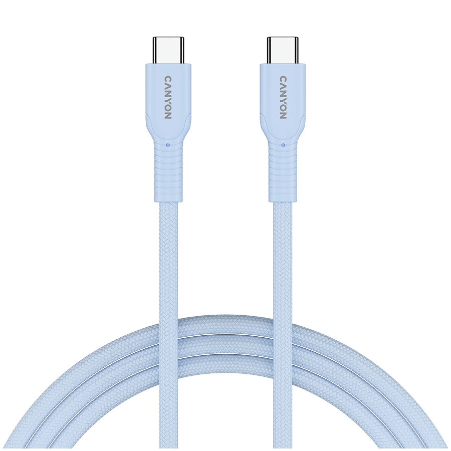 CANYON cable OnWire 60CL C-C 60W COLOR Braided 1m Light Blue