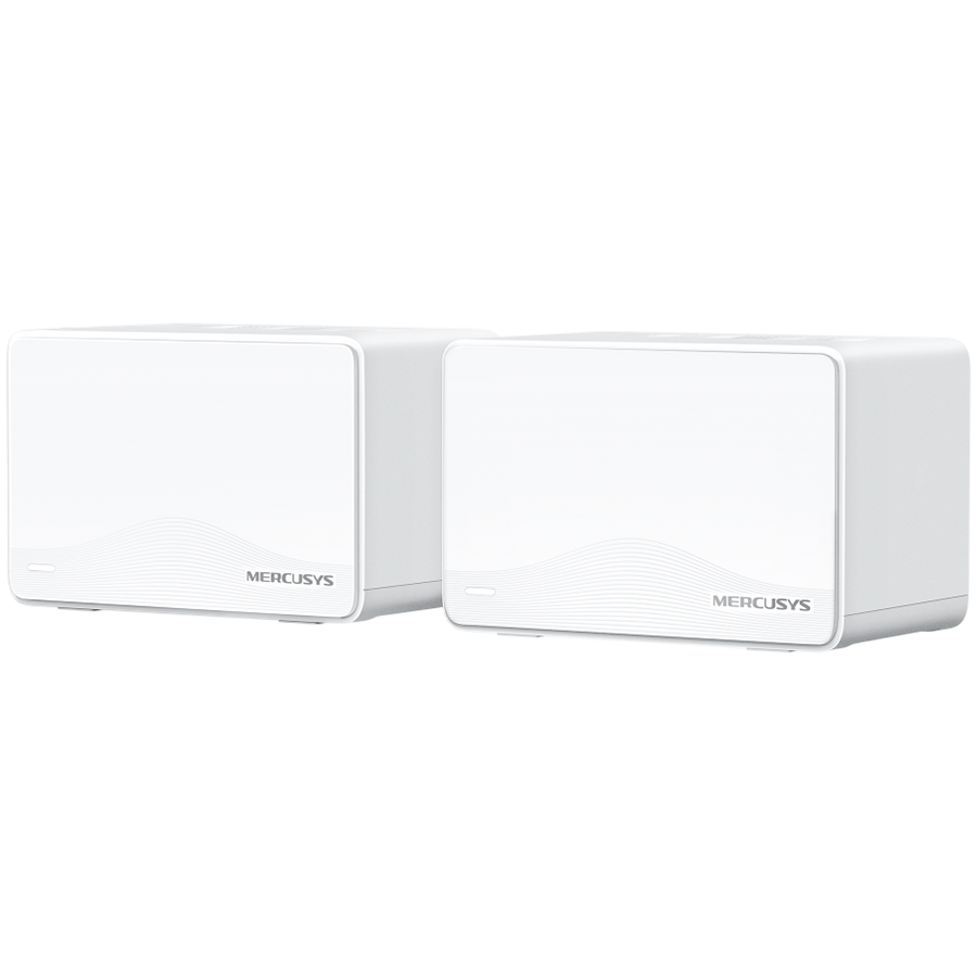 Mercusys Halo H25BE (2-Pack) BE3600 Whole Home Mesh Wi-Fi 7 System, 688 Mbps at 2.4 GHz + 2880 Mbps at 5 GHz, Internal Antennas, 3x Gigabit Ports per Unit (WAN/LAN auto-sensing), MLO, 4096-QAM, OFDMA,