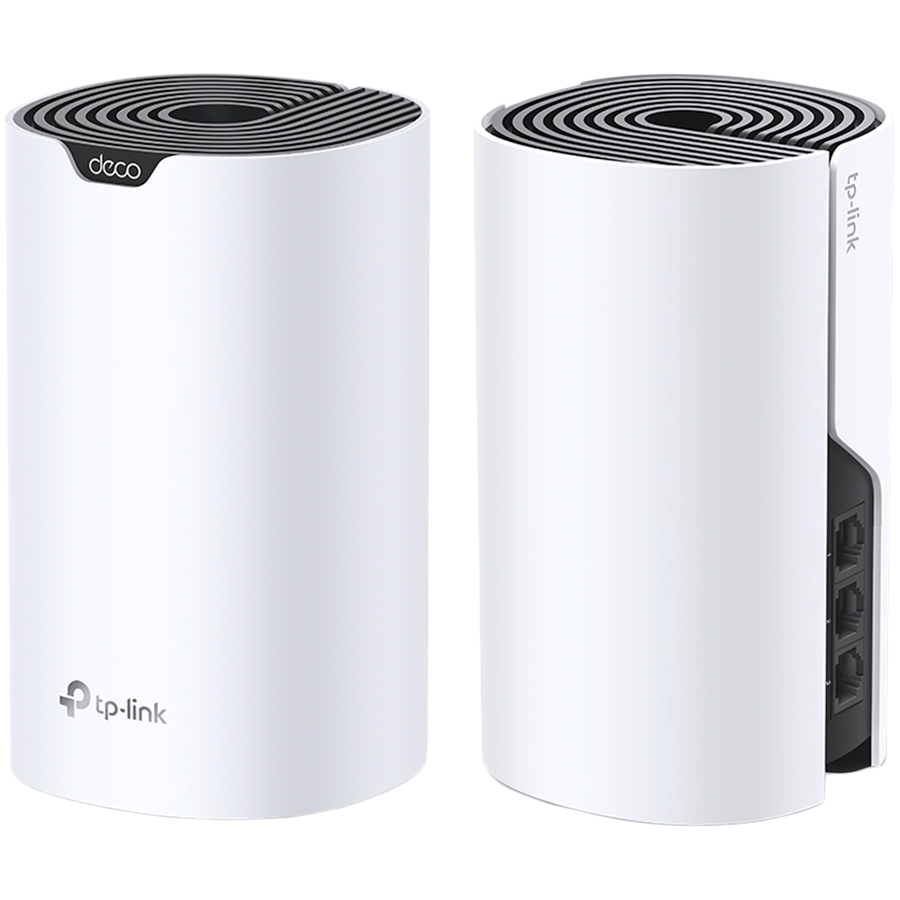 TP-Link Deco S7(2-pack) AC1900 Whole Home Mesh Wi-Fi System, 600 Mbps at 2.4 GHz +1300 Mbps at 5 GHz, 3× Internal Ant., 3× Gigabit Ports (WAN/LAN auto-sensing),Deco App,Router/AP Mode, IPv6,IPTV,Paren
