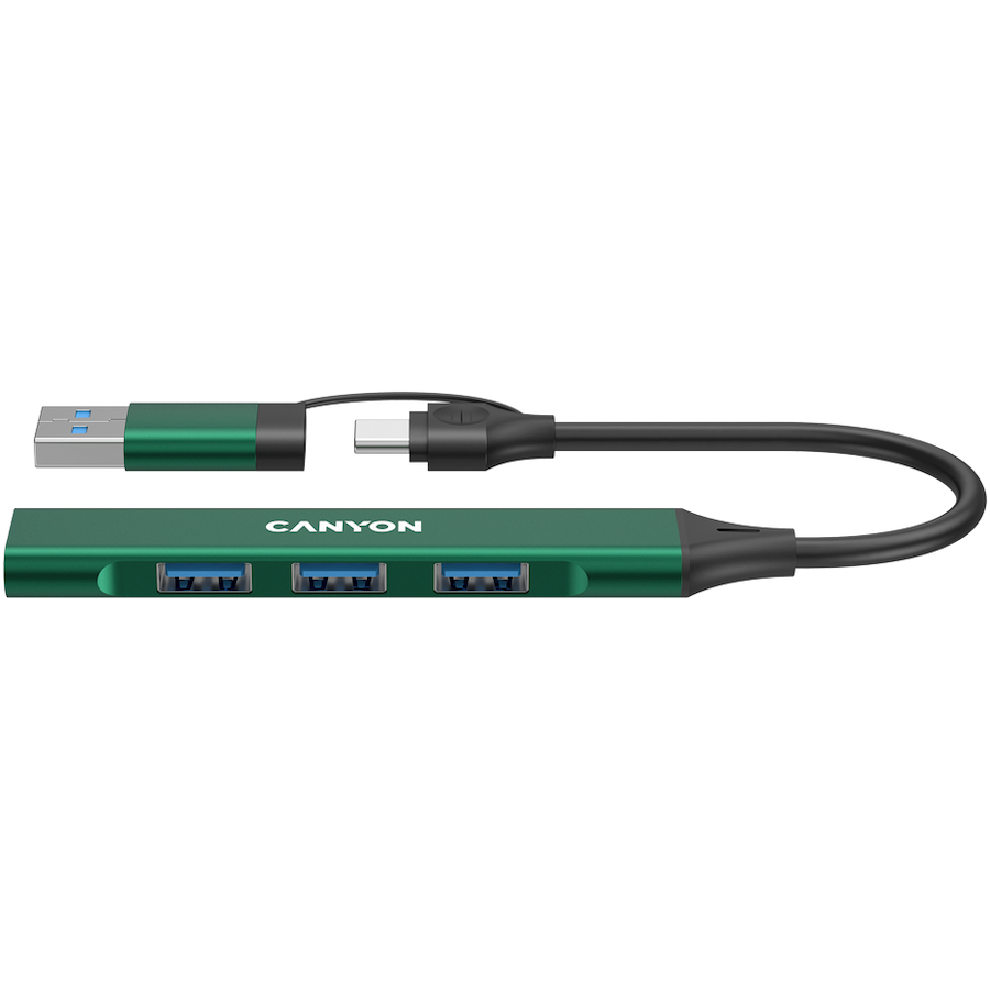 CANYON hub DS-02 4in1 USB-A/C Green
