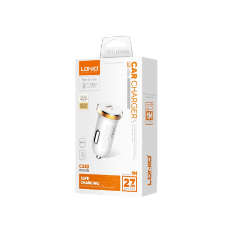 Auto punjac LDNIO C22Q 27W PD Type C + Type iPhone kabal