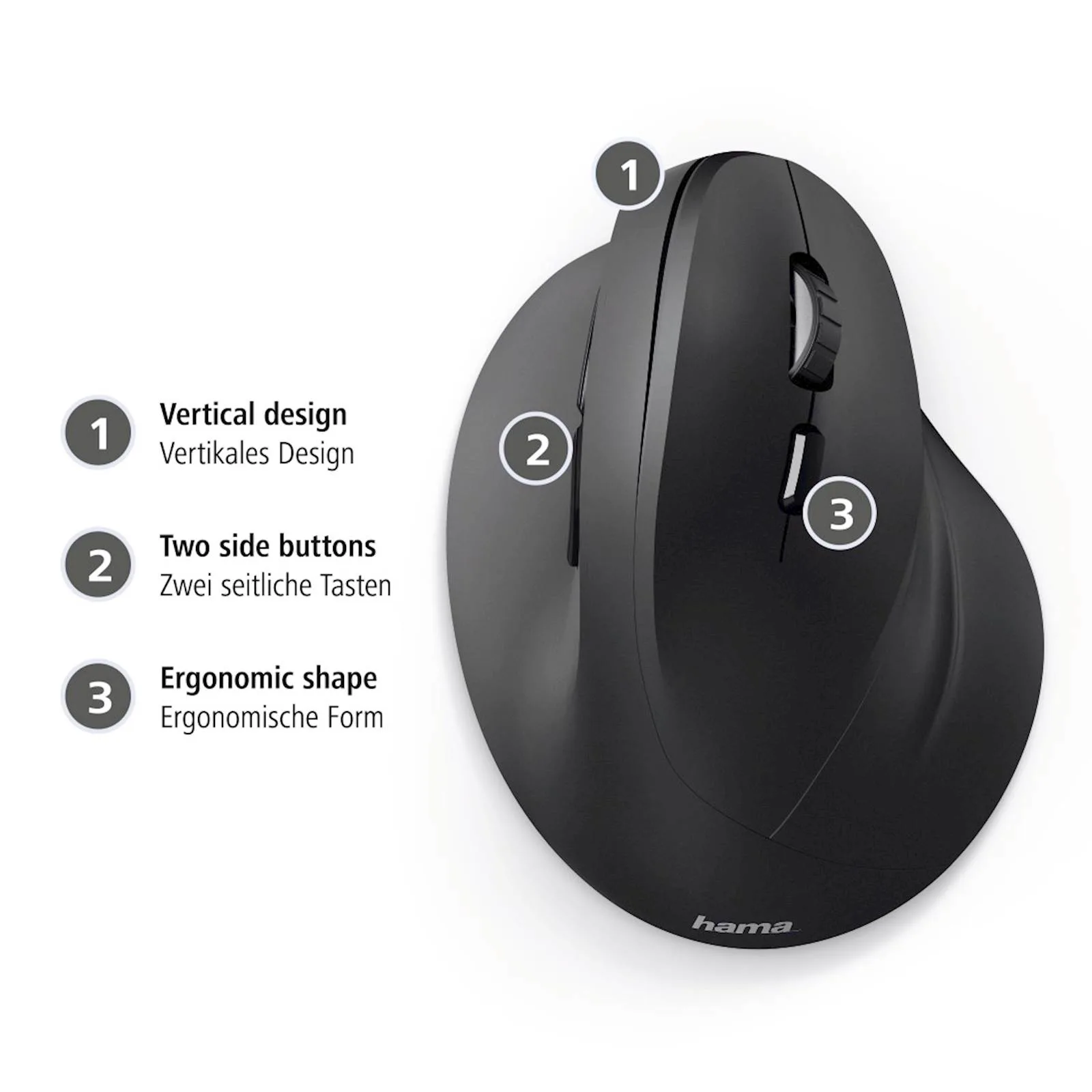 Miš HAMA EMC-500 ergonomski,žični