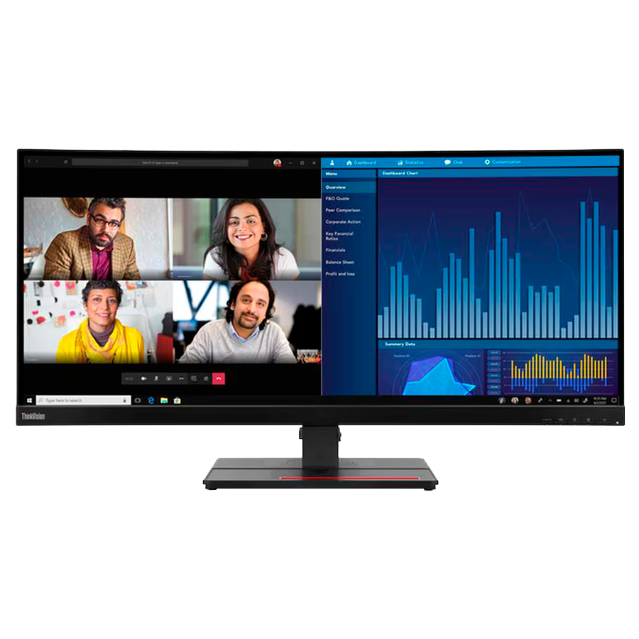 ThinkVision P34w-20, Curved 34.14" IPS, 3440x1440 FHD, Anti-glare, 1000:1, 300 nits, 60Hz, 178 / 178, 21:9, 4/6ms, 3800R, 3Wx2, Tilt, Swivel, Height Adjust Stand, 2x HDMI, 1x DP, 1x DP Out, RJ45, 5x U