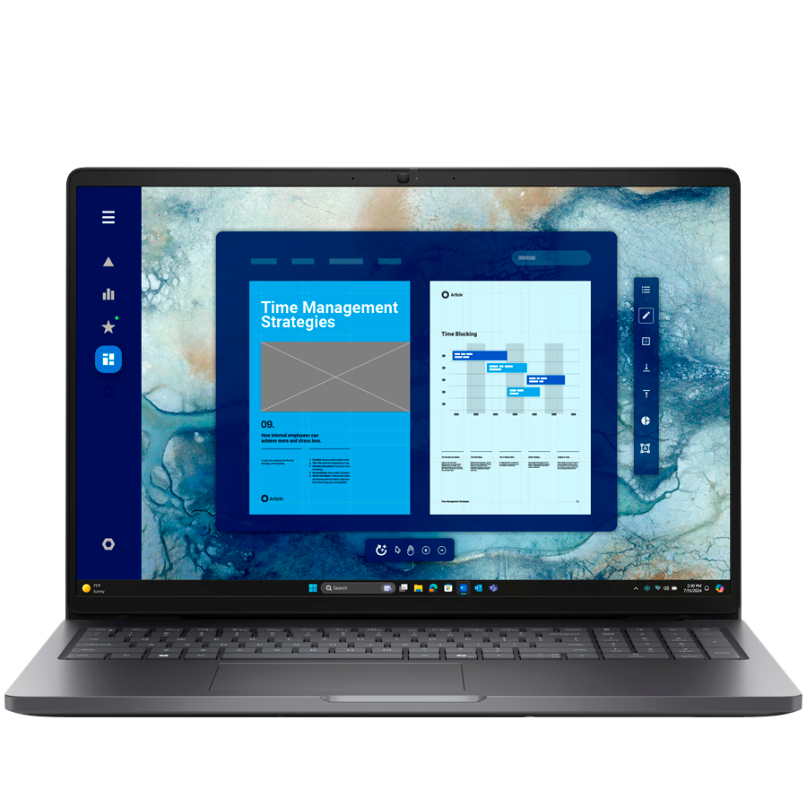 Dell Pro 16 PC16250, 16" FHD+ (1920x1200), Intel Core 5 120U, 1x 16GB DDR5, M.2 512GB SSD, Intg GPU, Wi-Fi 6E, BT 5.3, 2x USB 3.2, 1x USB-C 3.2, 1x USB-C THB 4, HDMI, RJ-45, FgrPr, Backlit KB, 55Wh, U