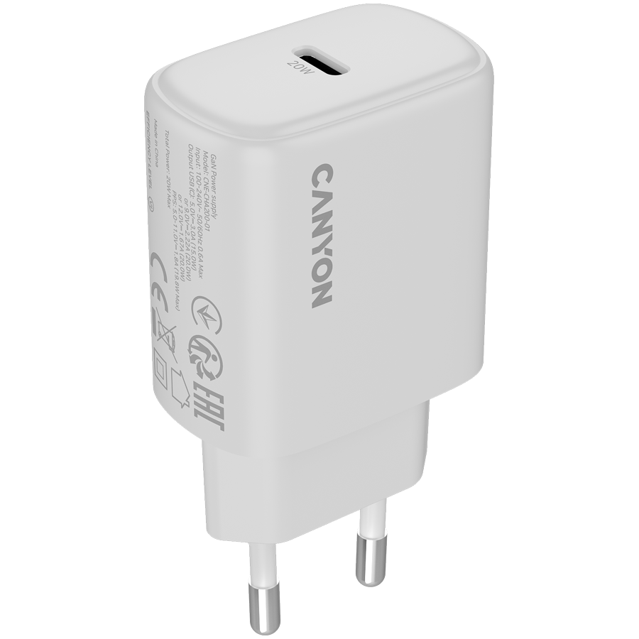 CANYON charger OnCharge 200 20W 1xPD EU White