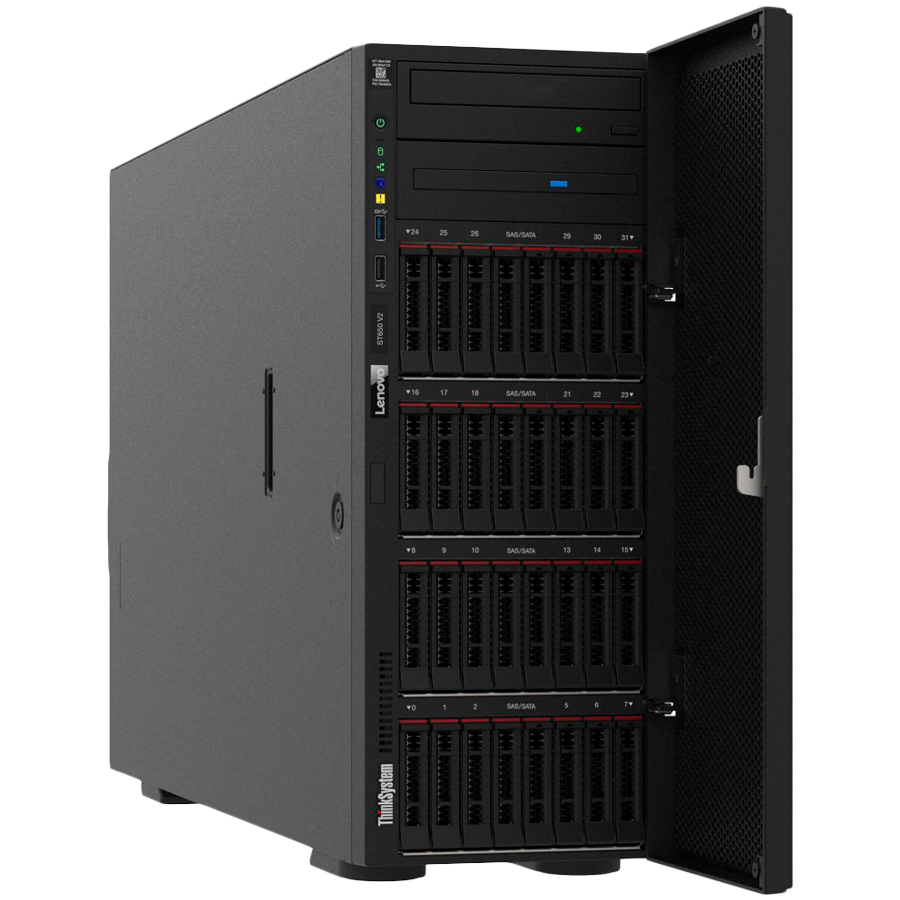 LenovoThinkSystem ST650 V2,Intel Xeon Silver 43108(12C,120W,2.1GHz),TruDDR4 2933MHz(2Rx41.2V) RDIMM,RAID 9350-8i,1100W Power Supply