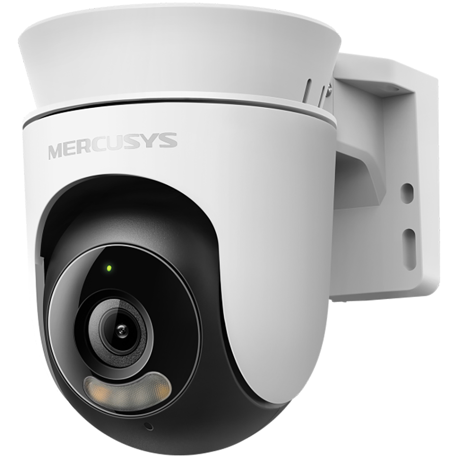 Mercusys MC510 Outdoor Pan/Tilt Security Wi-Fi Camera, 2K QHD, Smart Motion and Person Tracking, Color Night Vision, Local and Cloud Storage, supports up to 512GB microSD cards and cloud storage for s
