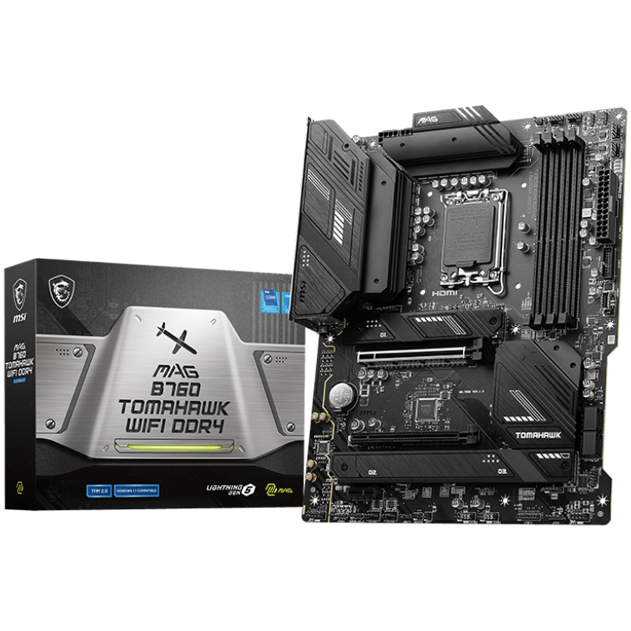 MSI MAG B760 Tomahawk WiFi Gaming Motherboard (Supports 12th/13th/14th Gen Intel Processors, LGA 1700, DDR5, PCIe 5.0, M.2, 2.5Gbps LAN, USB 3.2 Gen2, HDMI/DP, Wi-Fi 6E, Bluetooth 5.3, ATX)