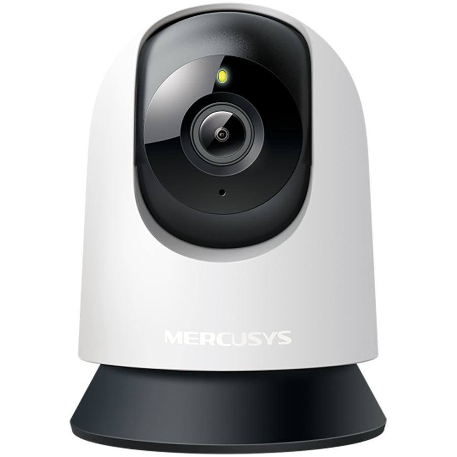 Mercusys MC200 Pan/Tilt Home Security Wi-Fi Camera, 1080P, 2.4 GHz, Horizontal 360, Pan/Tilt, Smart Detection and Notifications (motion, person, baby crying), Motion Tracking, Remote Control,  microSD
