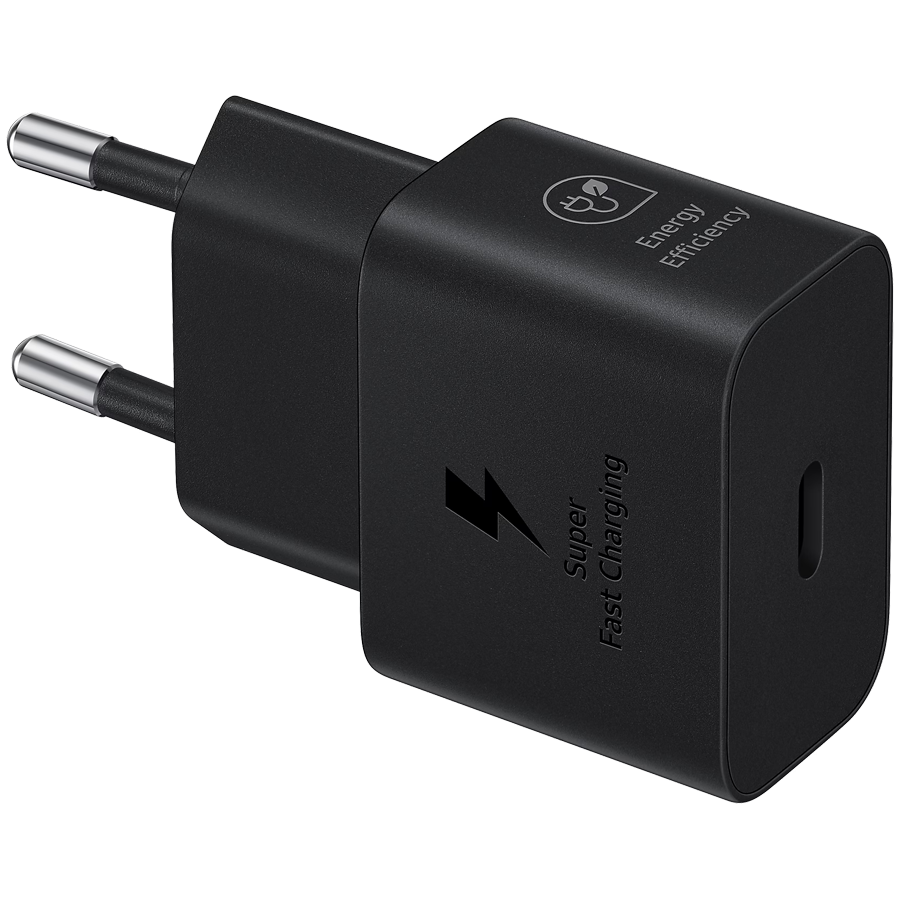Samsung 25W Fast Charging USB-C Power Adapter Black (cable not included)
