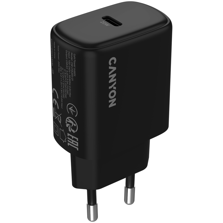 CANYON charger OnCharge 200 20W 1xPD EU Black