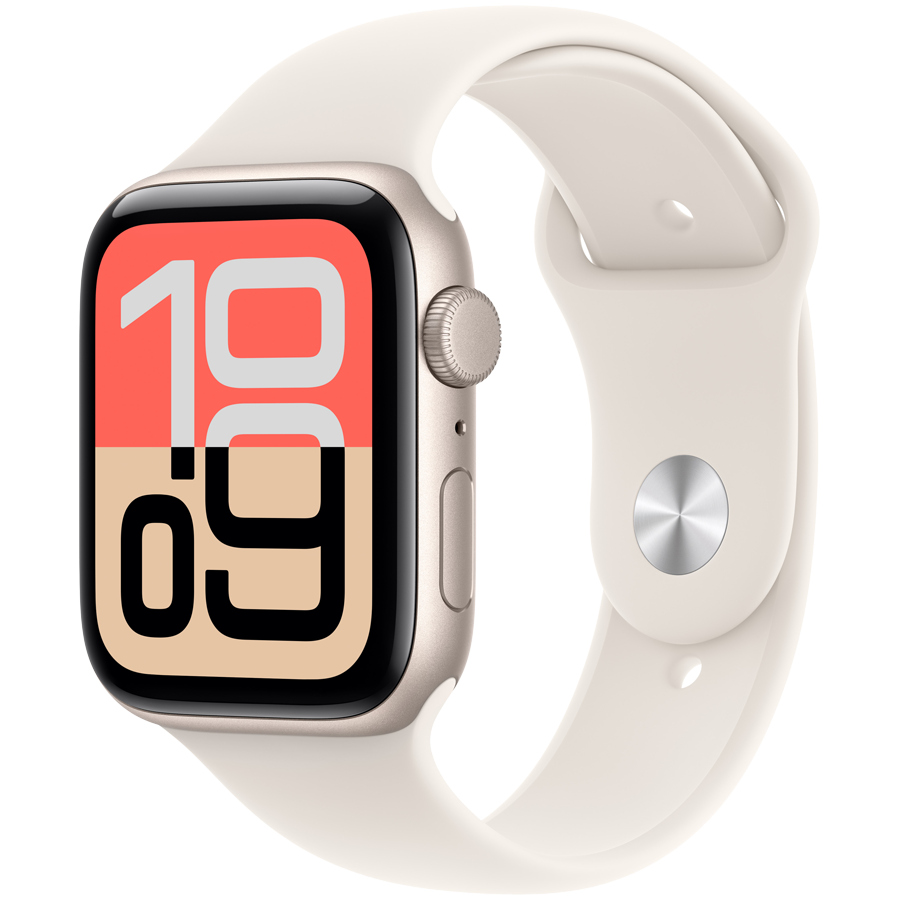 Apple Watch SE 3 GPS 44mm Starlight Aluminium Case with Starlight Sport Band - M/L,Model A3325