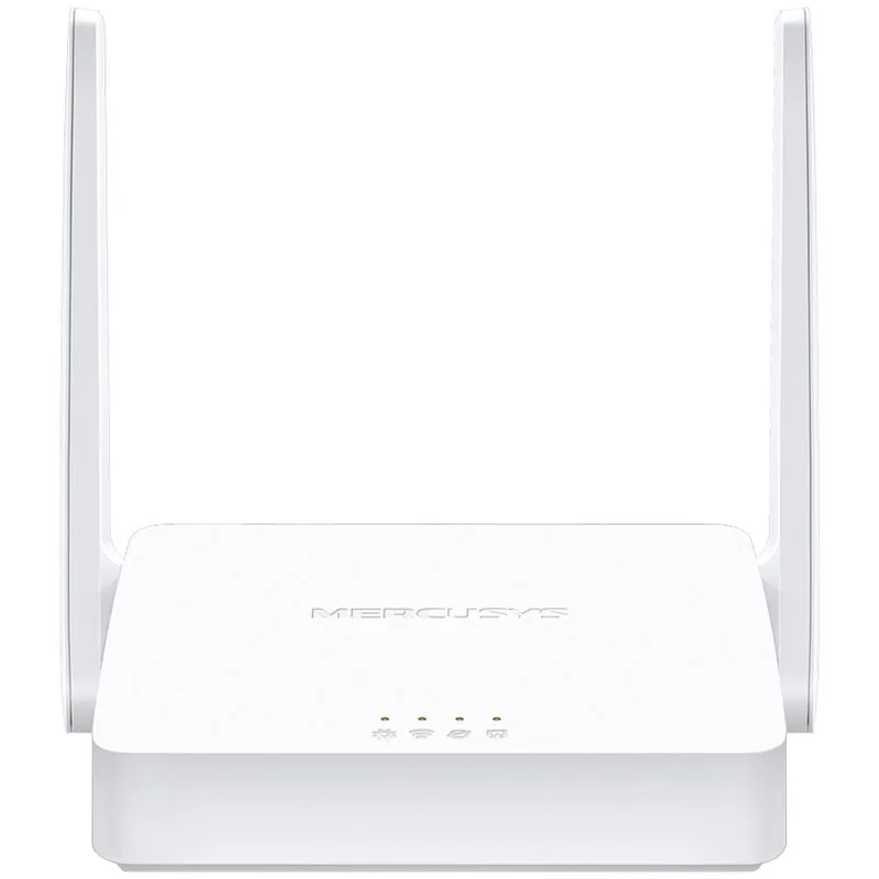 Mercusys 300Mbps Multi-Mode Wireless N Router, 2× Fixed External Antennas, 2× 10/100 Mbps LAN Ports, 1× 10/100 Mbps WAN Port, FEATURE: Access Point Mode, WPS/Reset Button, IPTV, IPv6, Beamforming, MU-