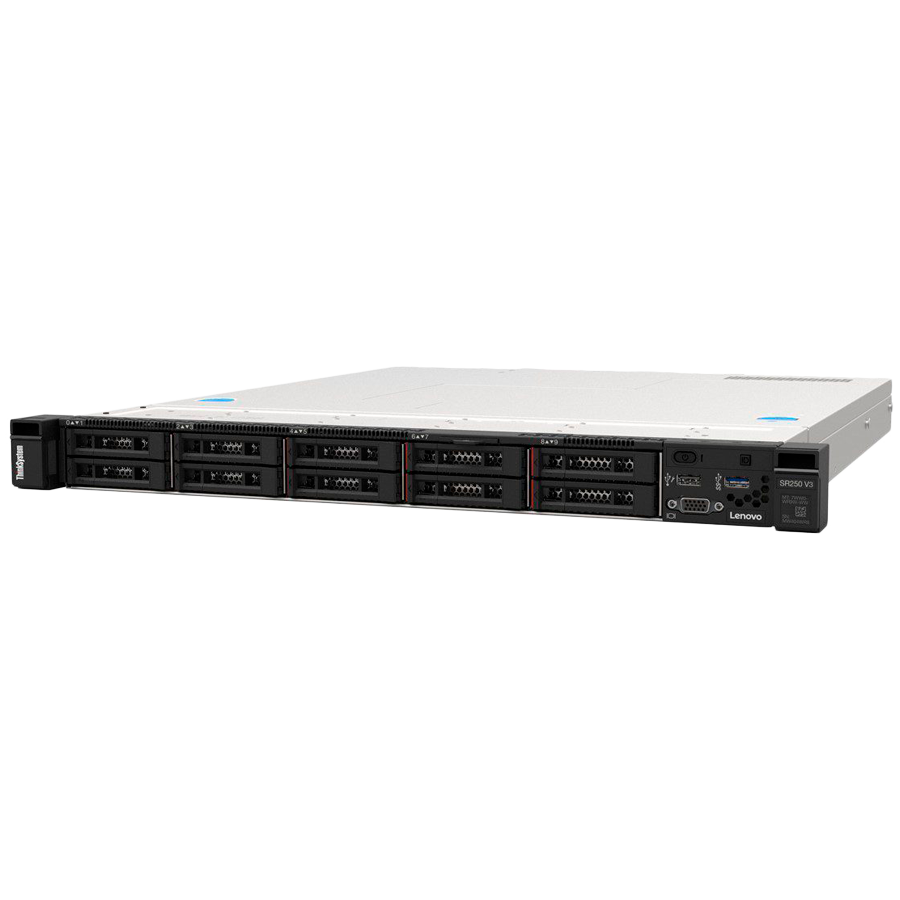 Lenovo ThinkSystem SR250 v3,4x3.5 Base ,Intel Xeon 6353P (8C 65W 2.7GHz),1x16Gb TruDDR5 5600MHz(1Rx8),ECC UDIMM,SW RAID,800W Titanium,3yr Warranty
