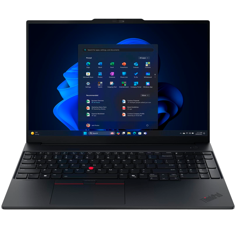 LENOVO ThinkPad E16 Gen 3, 16'' FHD IPS, Intel Core 5 225U, 16GB DDR5, 512GB SSD, 2xUSB-A, 2xUSB-C, HDMI, RJ-45, FHD Cam + Mic, WiFI 6E, BT5.3, FP, BH Kb, 64Wh, No OS, Black, 3Y
