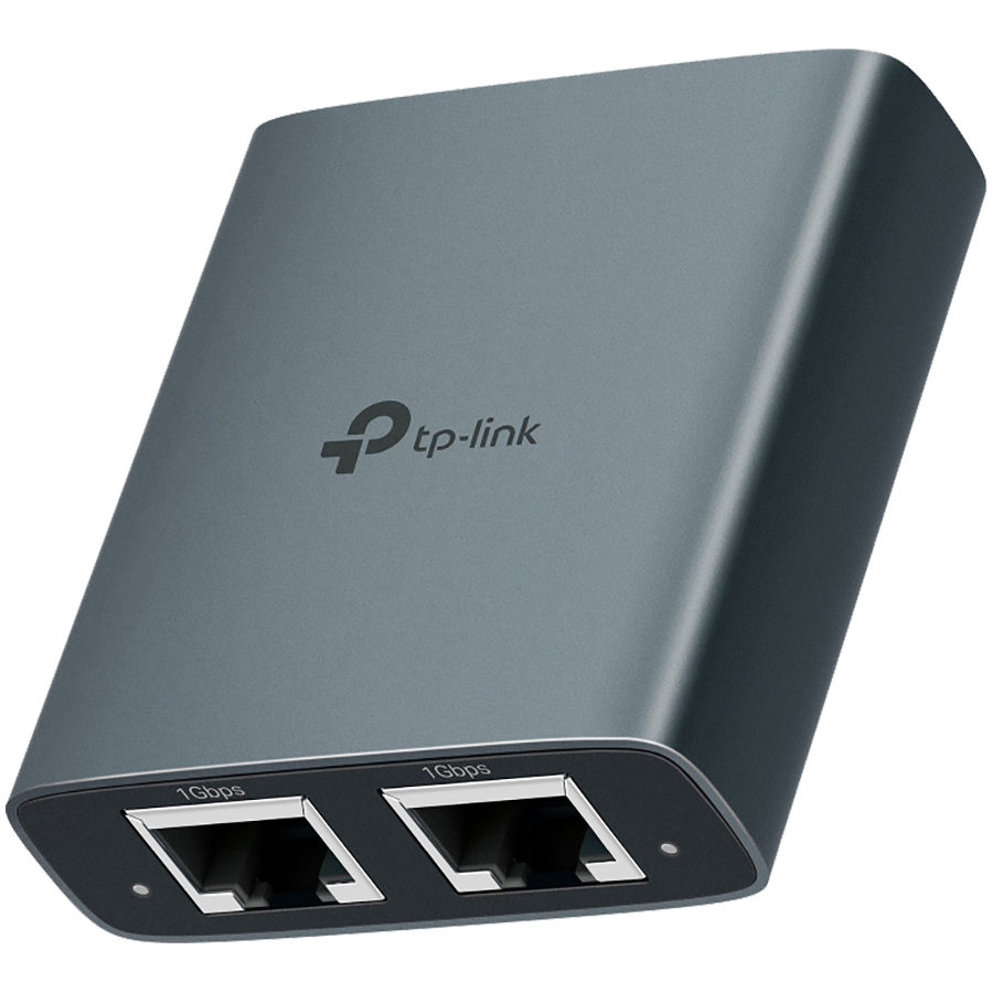 TP-Link EH210 1 to 2 Gigabit Ethernet Splitter, 3 x RJ45 1Gbps Ports, 1 x USB-C Power Supply Port, Aluminum Alloy Case, Plug and Play, Fast Heat Dissipation, Wide compatibility, Compact and Portable