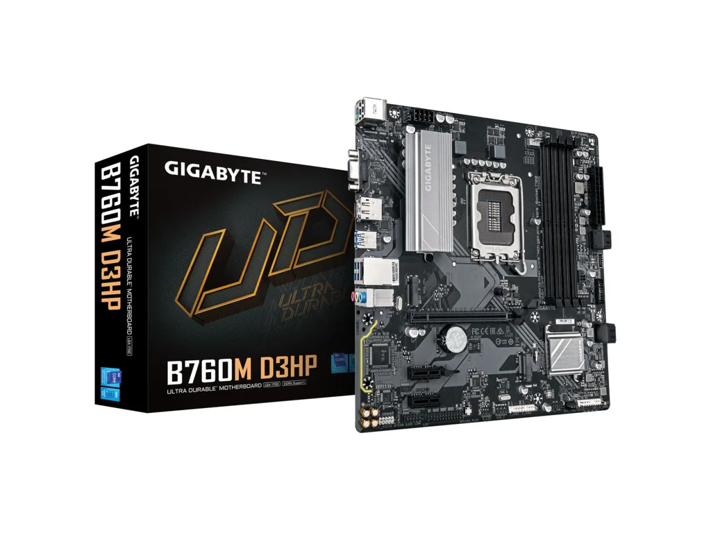 Gigabyte MB B760M D3HP LGA1700; 4xDDR5; 2xM.2,4xSATA HDMI, DP, D-Sub,LAN chip,12x USB, mATX