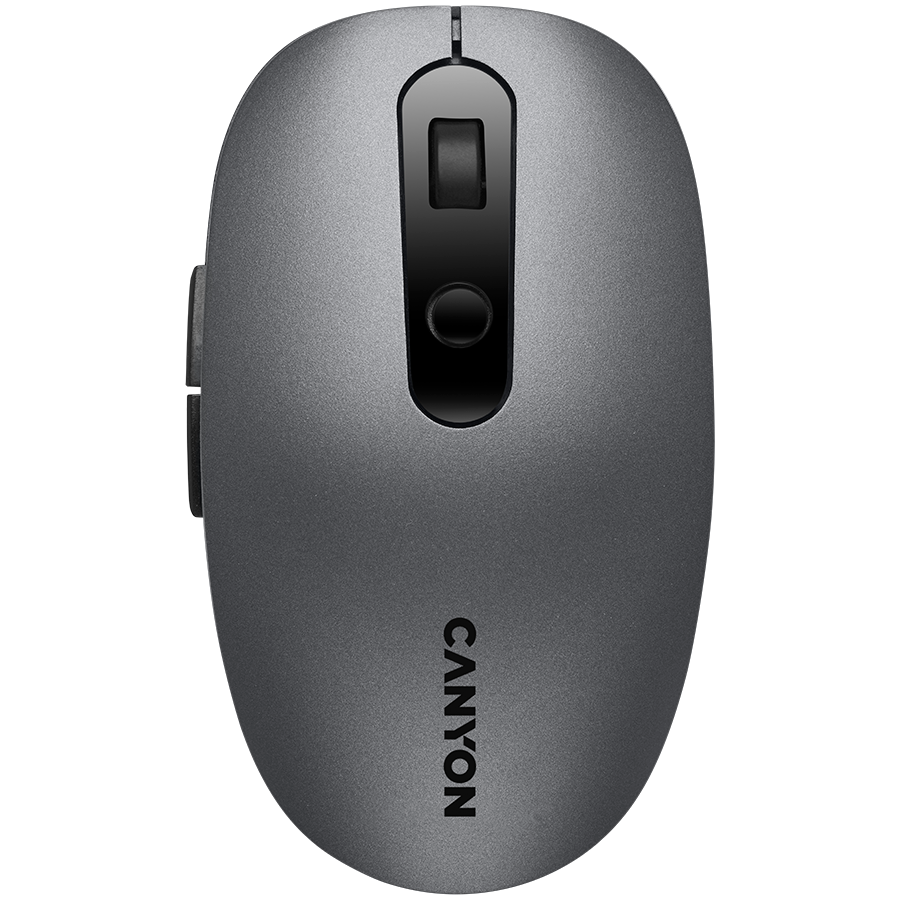 CANYON MW-9, 2 in 1 Wireless optical mouse with 6 buttons, DPI 800/1000/1200/1500, 2 mode(BT/ 2.4GHz), Battery AA*1pcs, Grey, 65.4*112.25*32.3mm, 0.092kg