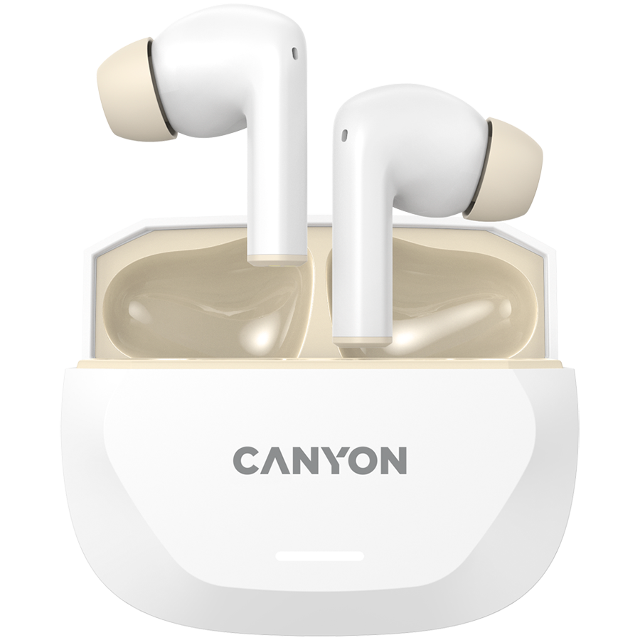 CANYON headset HEXAGON 7 TWS ANC+ENC Wireless Charge White Beige