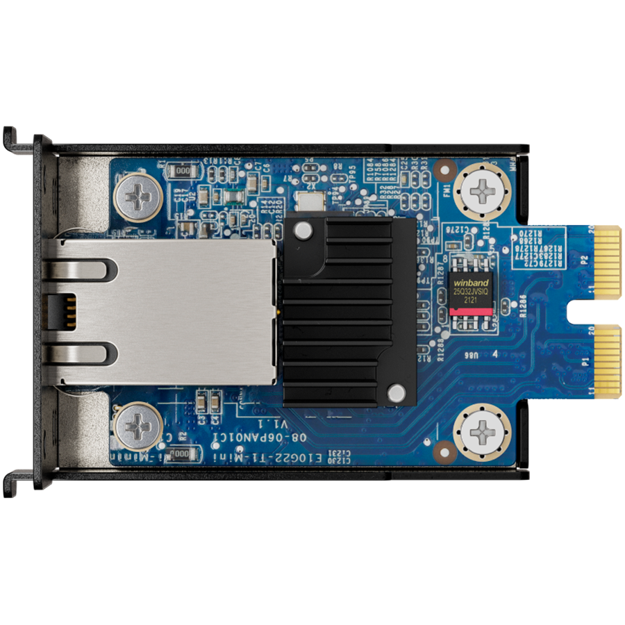 Synology E10G22-T1-MINI 10GbE RJ-45 network upgrade module for compact Synology servers, 10/5/2.5/1 Gbps Multi-Gig support, PCIe 3.0 x2, for models DP340, DS1525+, DS923+, DS723+, RS422+, DS1522+