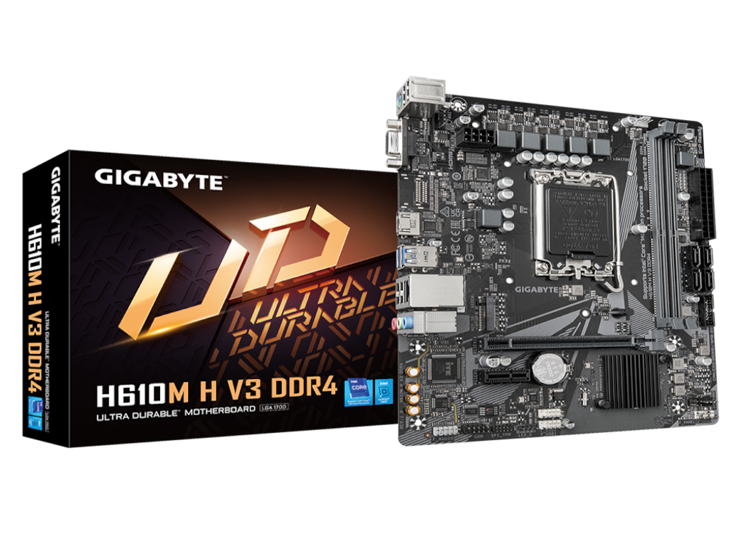 Gigabyte MB H610M H V3 DDR4LGA1700; 2xDDR4; M.2, 4xSATA6xUSB; VGA, HDMI; mATX