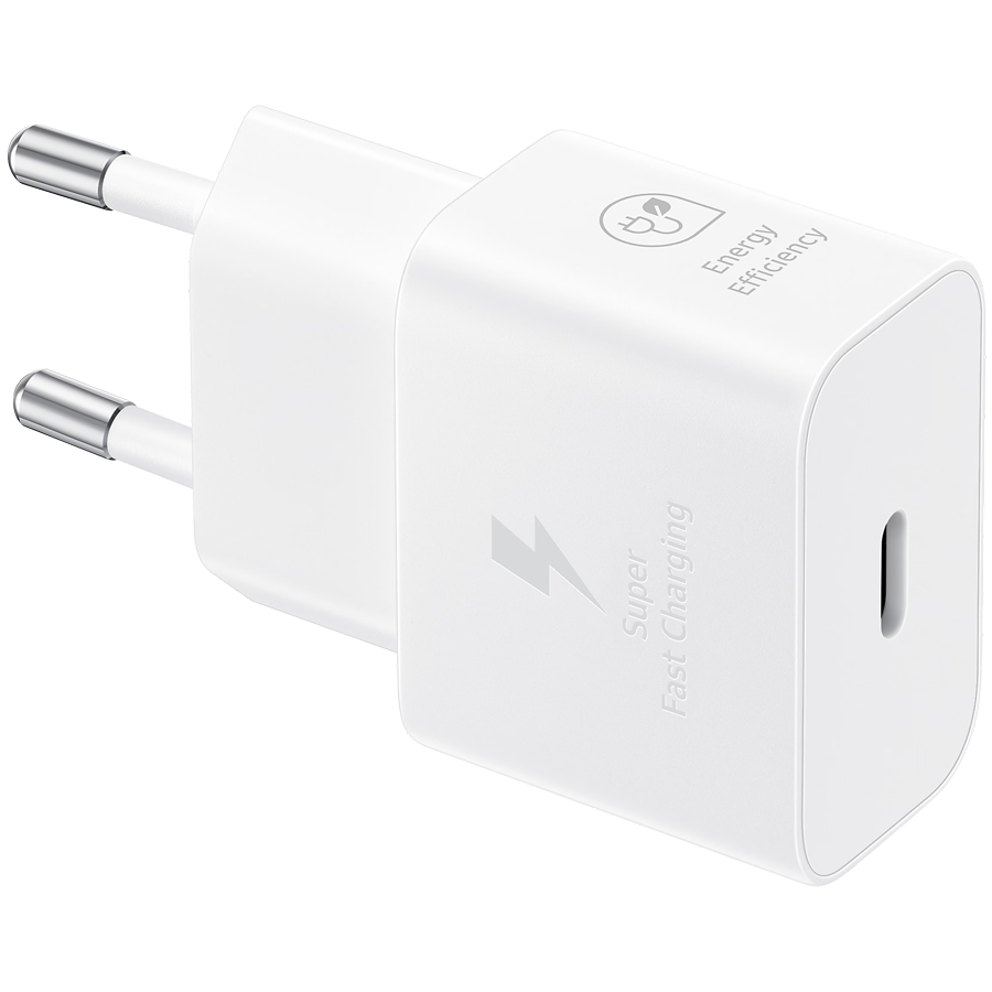 Samsung 25W Fast Charging USB-C Power Adapter White (cable not included)