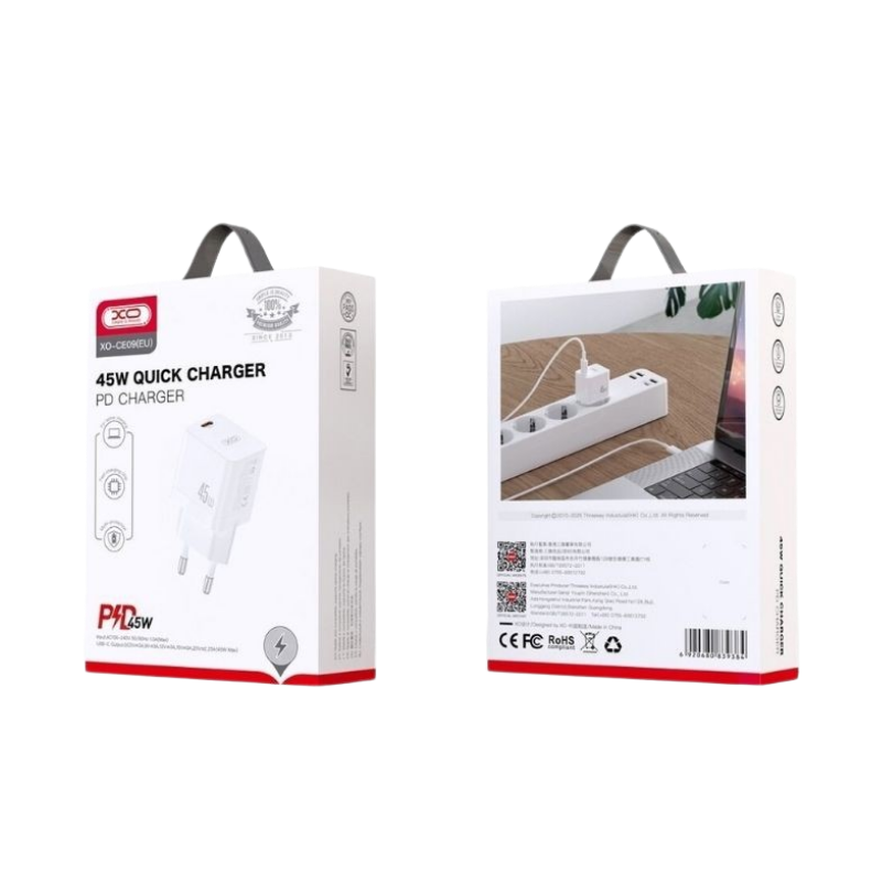 Kucni punjac XO CE09 PD 45W Type C - glava White