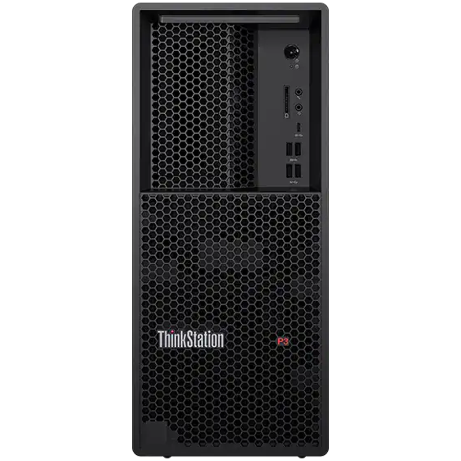 Lenovo ThinkStatio P3 Gen2, Intel Core Ultra 7 265 vPro, 2x16 GB DDR5-5600MT/s, 1 TB SSD M.2, NVIDIA RTX A1000 8GB GDDR6, Front: 4x USB 3.2, 1x USB C 3.2, 1x Mic, 1x Head/Mic, Back 2x USB 3.2, 2x USB