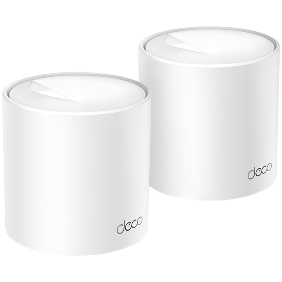 TP-Link Deco X10 (2-pack) AX1500 Whole Home Mesh Wi-Fi 6 System, 300 Mbps at 2.4 GHz + 1201 Mbps at 5 GHz,Internal Antennas, 2× Gigabit Ports (WAN/LAN auto-sensing),Deco App, Router/AP Mode, IPv6, IPT