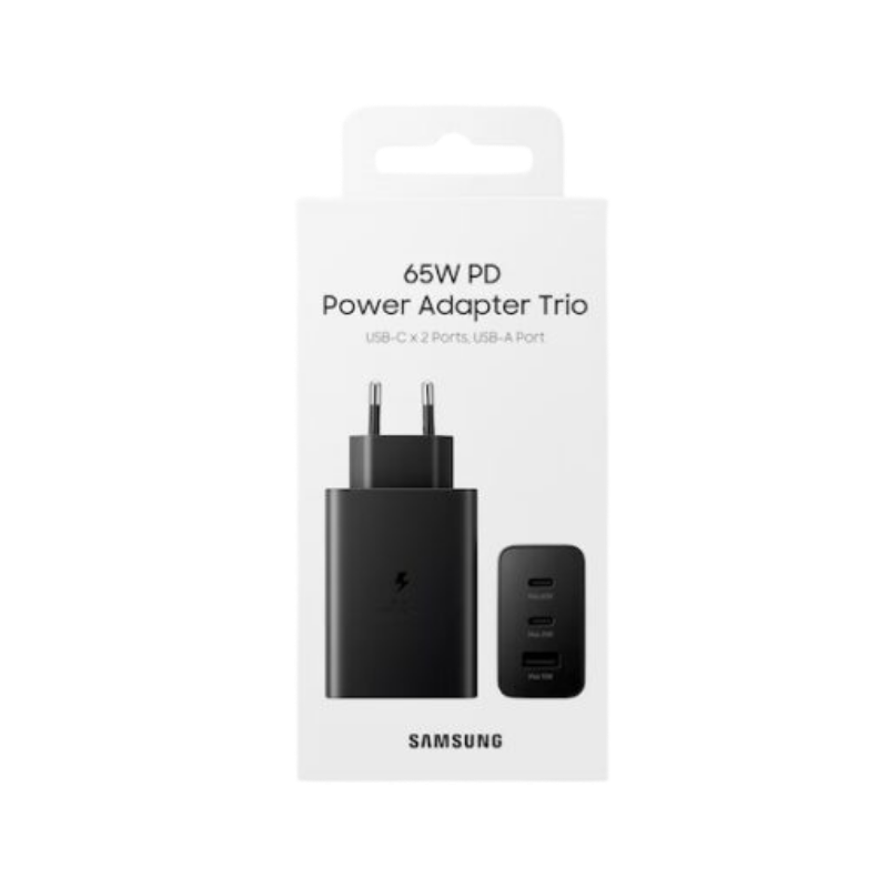 Kucni punjac Samsung Original TRIO 65W USB-A USB-C x2 Black EP-T6530