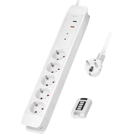 LogiLink Produžni kabl sa daljinskim sa 5 utičnica 1.5m LPS402