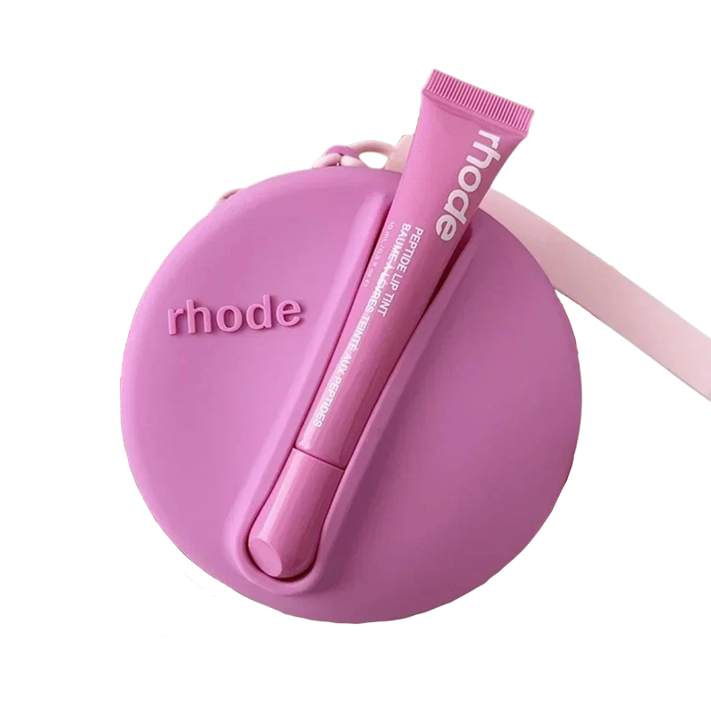 Rhode ROUND torbica with lipstick Roza