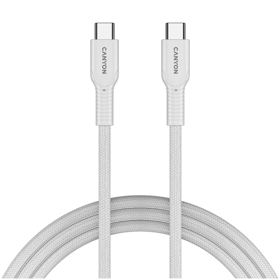 CANYON cable OnWire 60CL C-C 60W COLOR Braided 1m White