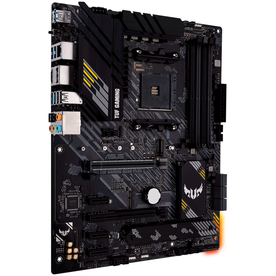 ASUS TUF GAMING B550-PLUS AM4 ATX gaming MB - AMD B550 4xDIMM DDR4 2xM.2 4xSATA PCIe 4.0 2.5Gb Ethernet 1xDisplayPort 1xHDMI with Aura Sync RGB lighting support