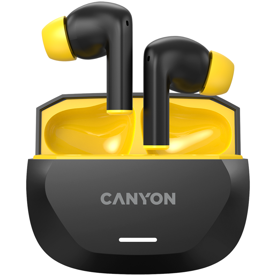 CANYON headset HEXAGON 7 TWS ANC+ENC Wireless Charge Black Yellow
