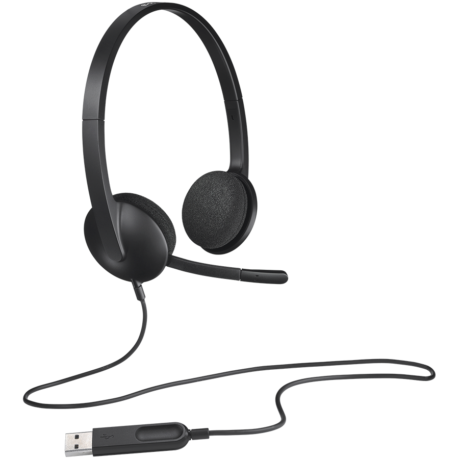 LOGITECH H340 Corded Headset - BLACK - USB