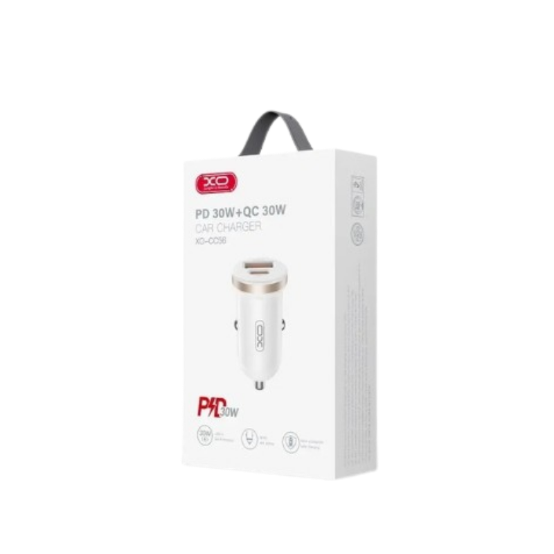 Auto punjac XO CC56 30W USB+Type C+kabal type-C Bijeli