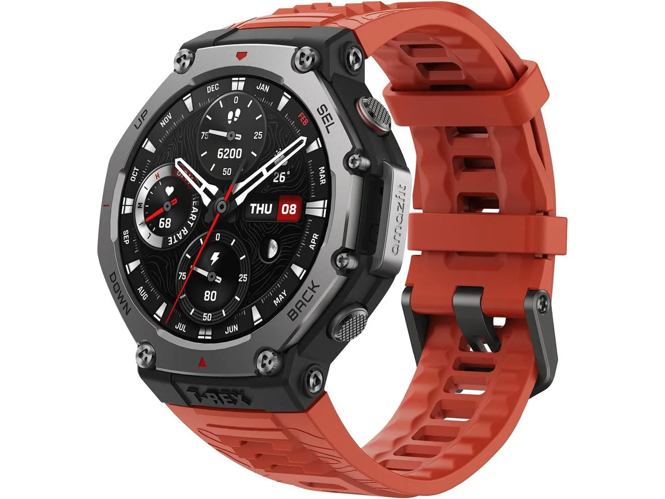 Amazfit T REX 3 Lava 1.5" AMOLED; 27 days battery life; GPS; 100 ATM vodootporan